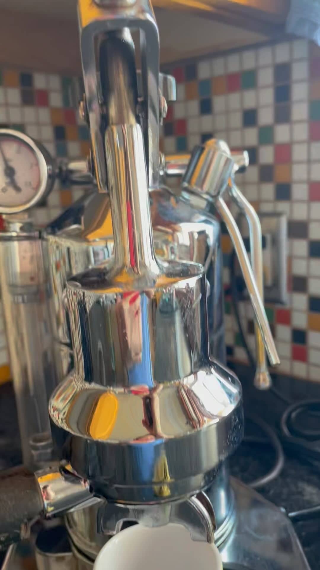 Morning coffee hits differently when you have a beautiful machine to brew the perfect cup!☕️ 
I switch between tea, coffee, and turmeric lattes to get me started. 🌞 hby? 
#pavoni #coffee #stimulant